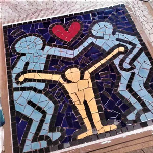 Mosaico progetto Haring