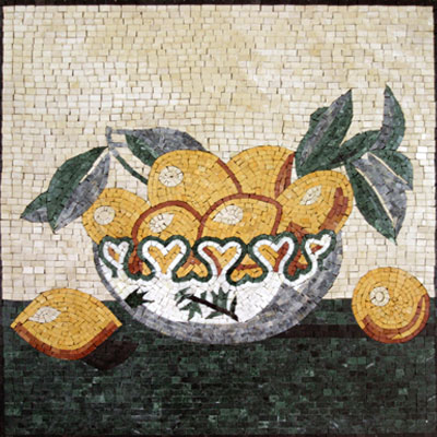 Decorazioni in marmo di frutta e verdura